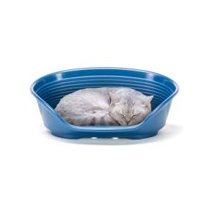 FERPLAST - Hondenmand & Kattenmand - Kunststof hondenmand extra klein - 100% gerecycled plastic - Hondenmand wasbaar - Hondenmand - Ademend en antislip - Siesta Deluxe, 43 x 28 xh 17,5 CM, BLAUW