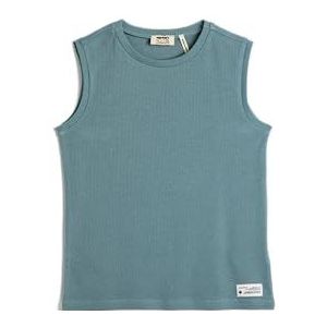 Koton Boys's Basic Tanktop Crew Neck Geribbeld Katoen Shirt, blauw (642), 4-5 Jaar