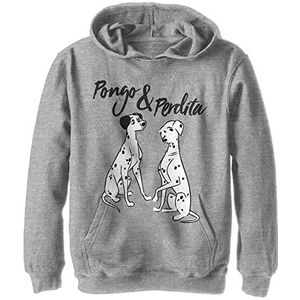 Disney Kids 101 Dalmations Pongo Perdita Youth Pullover Hoodie, Athletic Heather, Small, Athletic Heather, S