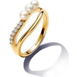 Pandora - Essence Gold Plated Pearl Ring - Goudkleurig - Dames Ring