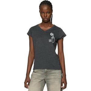 Mister Tee Dames T-Shirt Dames Only Love Tee, Print T-shirt voor Vrouwen, Grafisch T-shirt, Katoen, antraciet, XS