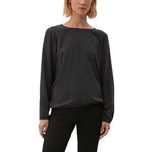 s.Oliver Blouseshirt in materiaalmix, zwart, 32