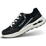 bugatti - Sneakers Laag - Zwart/Wit - Imitatieleer - Profielzolen