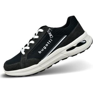 bugatti - Sneakers Laag - Zwart/Wit - Imitatieleer - Profielzolen