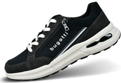 bugatti - Sneakers Laag - Zwart/Wit - Imitatieleer - Profielzolen