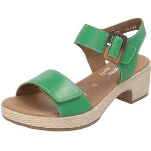 Remonte - ELLE-Collection - Sandaal - Appelgroen - Blokhak - Klittenbandsluiting