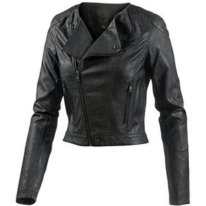Blend Lerenjas Lucy biker jacket voor dames, zwart (black 20100)., 34