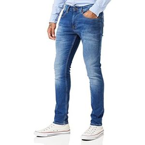 Tommy Jeans Austin Slim Tapered Wmbs Denim Broek voor heren, Wilson Mid Blauw Stretch, 27W / 32L