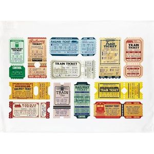 Half a Donkey Ticket to Ride grote katoenen theedoek