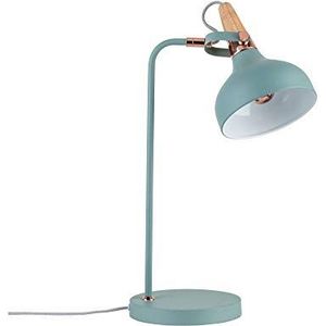 Paulmann 79651 Neordic Juna tafellamp max. 1x20W tafellamp voor E14 lampen Bedlampje 230V metaal/hout zonder gloeilampen, zacht groen, koper, hout