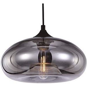 Hanglamp brons, glas gemercuriseerd, 40 W, grijs, ø 18 x H 30 cm