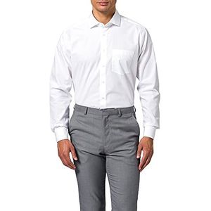 Seidensticker Popeline overhemd voor heren, regular fit, lange mouwen, wit, 47