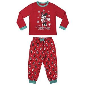 CERDÁ LIFE'S LITTLE MOMENTS Mickey Mouse pyjama voor meisjes, familiepyjama, kerstset, 100% katoen, officieel Disney-gelicentieerd product, Rood, 8 Jaren
