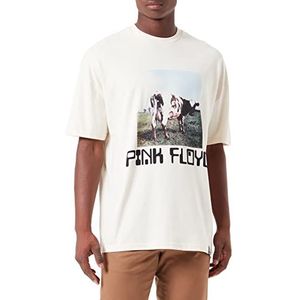 Recovered Men's Pink Floyd Cow Album Cover Oversized Ecru by S T-shirt, S, ecru, S