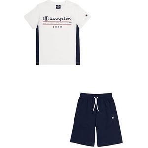 Champion Legacy Graphic Shop B - Since 1919 Crewneck T-shirt en shorts compleet, wit/marineblauw, 15-16 jaar kinderen en jongeren SS24, wit/marineblauw, 15-16 Jaar