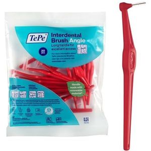 TePe Angle Interdentale rager, Rood, 0,5 mm/ISO 2, 20st, interdentale rager, tandplakverwijderaar voor tanden en kiezen voor smalle tussenruimten, zorgt voor sterk tandvlees en tanden