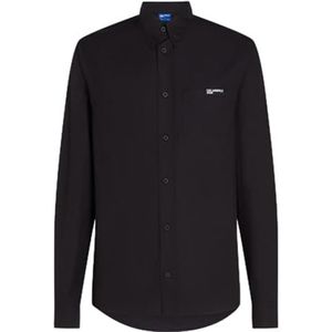 Karl Lagerfeld Jeans, Heren, Popeline Shirt, Regular Fit, Zwart, XS