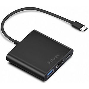 FANTEC UMP-HDMI4K-PD USB Type-C adapter op 1x HDMI 4K, 20 cm kabel zwart/aluminium
