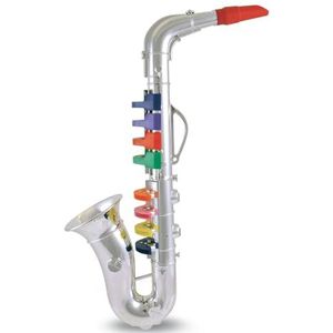 Bontempi 32 4331 saxofoon met 8 gekleurde toetsen/notities. L. 415 mm.