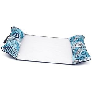 Aqua 4-in-1 Deluxe Monterey Zwembadvlotter & hangmat in resortkwaliteit, multifunctioneel, opblaasbaar zwembaddrijvers voor volwassenen, gepatenteerd dik, anti-aanbak pvc-materiaal, blauwe varen