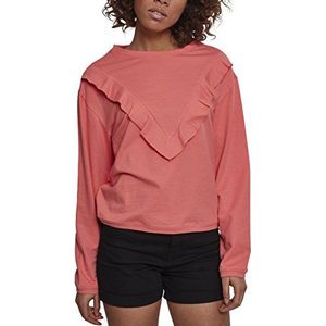 Urban Classics Terry Volant Crew Pullover voor dames, roze (coral 00092), S