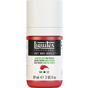 Liquitex 1959894 Professional Acrylfarbe Soft Body - Künstlerfarbe in cremiger deckender Konsistenz, hohe Pigmentierung, lichtecht & alterungsbeständig, 59ml Flasche - Kadmiumfrei Rot Mittel