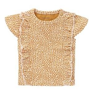 Noppies Baby T-shirt met korte mouwen voor baby's, meisjes, Alcorcón allover print, Amber Goud - P888, 50 cm