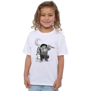 mandarin creative ltd Maui Moana Sketch Girls T-shirt, wit, 9-10 jaar meisje, Wit, 9-10 Jaren