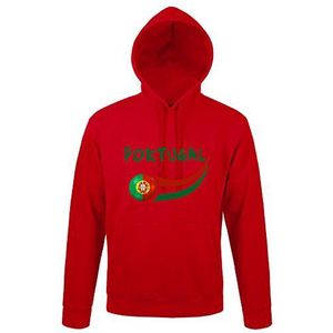 Supportershop sweatshirt met capuchon Portugal rood heren XL