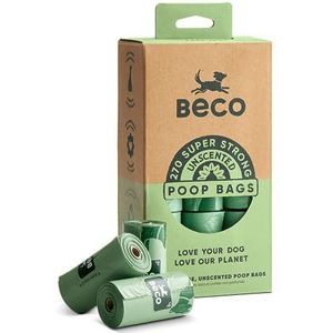 Beco Tassen - Reispakket - 60 Sterke Grote Poop Zakjes voor Honden, Ongeparfumeerd, Value Pack 18 Rolls (270 bags), Groen