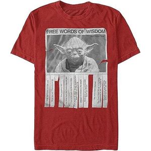 Star Wars Uniseks volwassenen Wisdomstar Wars Words of Wisdom T-shirt, rood, L