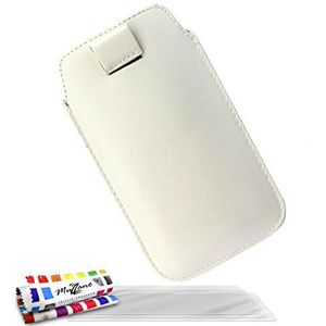 MUZZANO Originele ""Le Sweep"" Case Cover voor HTC Sensation XL avec Beats Audio met 3 Ultra-Clear Screen Protectors - Wit