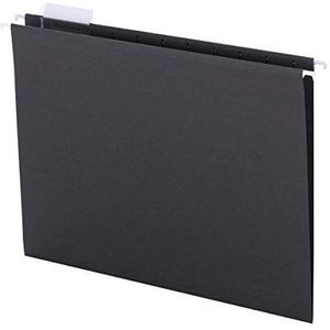 Smead Hangende File Folder met Tab, 1/5-cut verstelbare tab, LetterSize, Zwart, 25 per Box (64062)