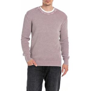 Replay Heren pullover katoen regular fit, 909 Amethist, 3XL