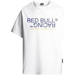 Red Bull Racing X Pepe Jeans Heren RBR Graphic Reflect TEE T-shirt, wit (wit), XS, Wit (wit), XS