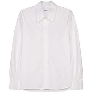 Seidensticker Damesblouse - modieuze blouse - regular fit - getailleerd - stretch - hemd blouses kraag - gemakkelijk te strijken - lange mouwen, wit, 34