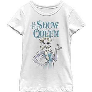 Disney Frozen Elsa Queen Girl's Solid Crew Tee, wit, XS, Weiß, XS