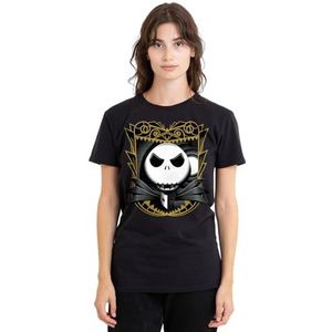 The Nightmare Before Christmas Jack Skellington Shaded dames T-shirt, zwart, klein, Zwart, S