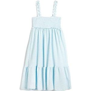 Koton Midi Strappy Geruite jurk voor meisjes, geruite relaxjurk, Blue Check (06r), 9-10 Jaar