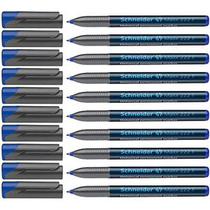 Schneider Maxx 222 F universele marker (permanent, cap-off-inkt, navulbaar, 0,7 mm) verpakking van 10 stuks blauw