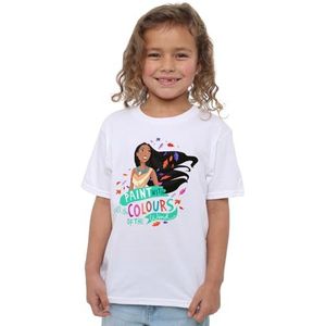 mandarin creative ltd Pocahontas Colours of The Wind T-shirt voor meisjes, wit, 12-13 jaar, Wit, 12-13 jaar
