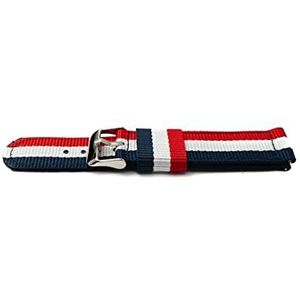 System-S Armband 20 mm van nylon voor Samsung Galaxy Watch 4 smartwatch in kleurrijk, rood-wit-blauw, Eine Grösse, Klassiek