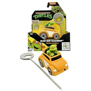 TMNT Teenage Mutant Ninja Turtles | TMNT Ninja Turtle Michelangelo | RAD Rip Racers, actievoertuig, klassieke editie, speelgoed en cadeaus voor kinderen vanaf 3 jaar.