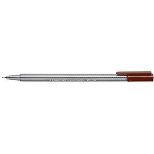 Staedtler 334 Triplus Fineliner Superfine Puntpennen, 0,3 mm, Bruin, Doos van 10