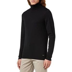 Roy Robson Heren gebreide trui ronde hals pullover zwart regular, zwart, M