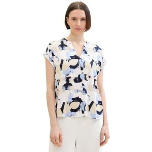 TOM TAILOR Damesblouse, 36396 - blauw organisch design, 38