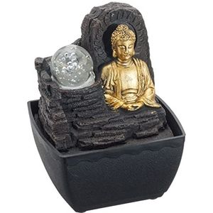 Zen Boeddha Indoor Fontein Kleurrijk LED-licht - Zen Spirit Decoratie - Feng Shui Geluksbrenger Object - Tafelfontein - Slim en Nuttig cadeau-idee voor kleine prijzen - H 18 cm - Theravada Zen'Light