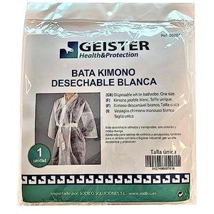 Sodico Wegwerp Kimono Robe, Wit, One Size