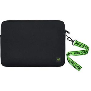 Razer 13"" Neopreen Laptop Sleeve Kras- & Waterbestendig - Gewatteerde Binnenvoering - Snag-Free Velcro - Flip-Out Mouse Mat - Klassiek Zwart