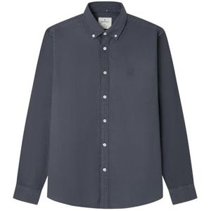 Springfield Oxford GarMNENT DYED Shirt, blauw, S voor heren